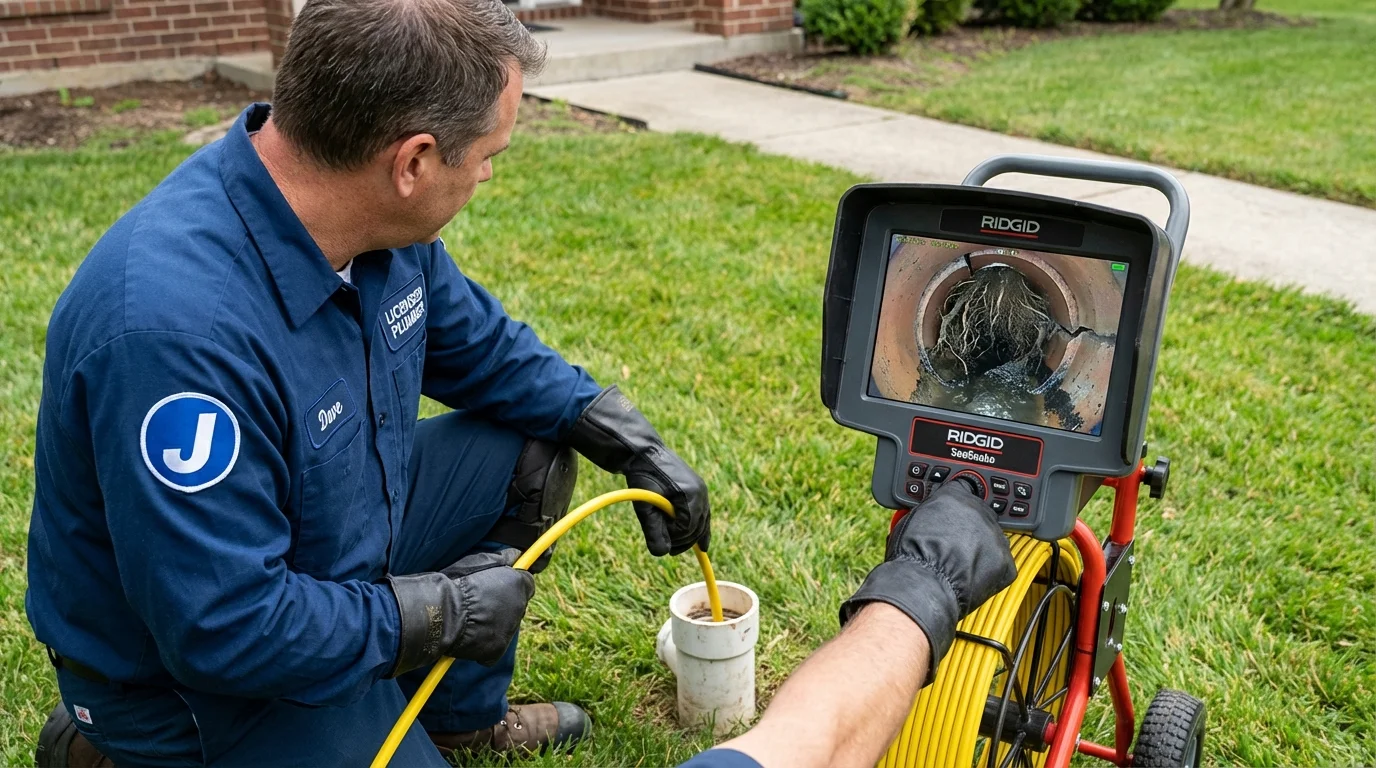 Sewer camera inspection being performed by Johns Plumbing LLC in Roosevelt