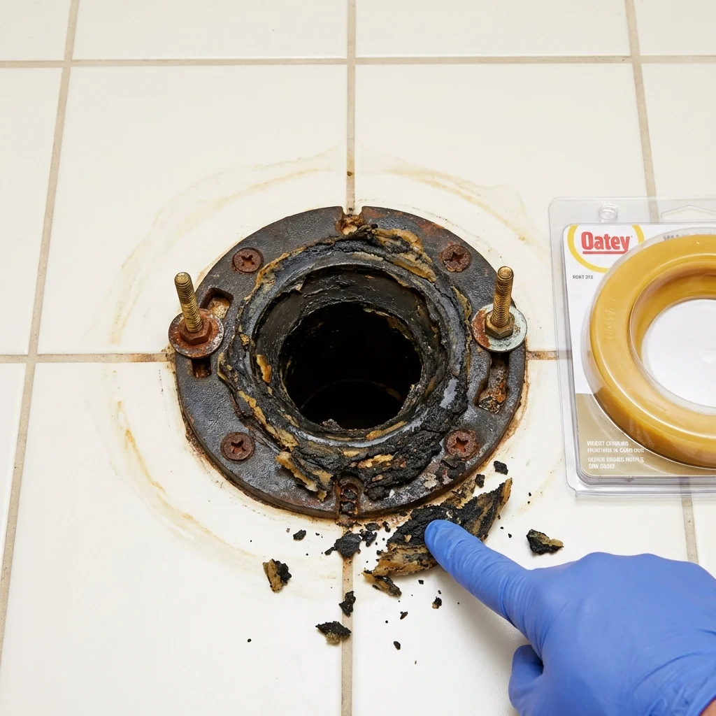 Failed wax ring showing water seepage at the base of a toilet in a Roosevelt, UT home